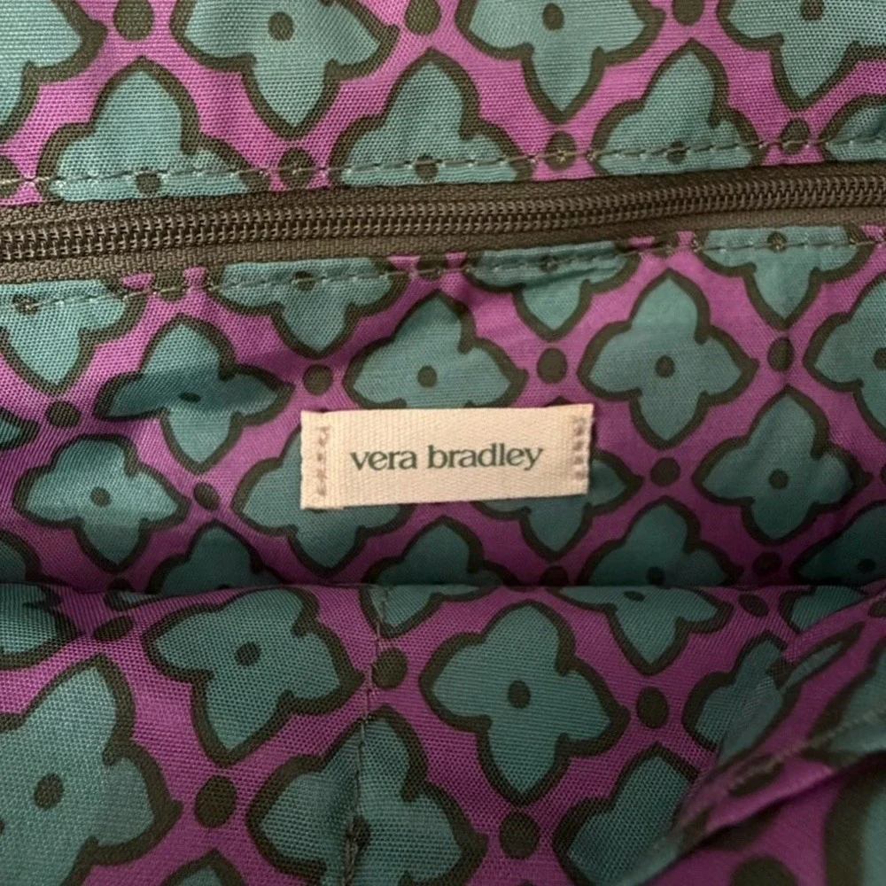 Vera Bradley Small East West Tote Purse Bag Deep Lichen Green Lightweight Preppy